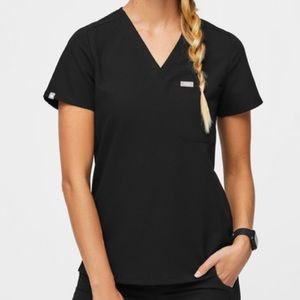 Figs Catarina black scrub top size XXS